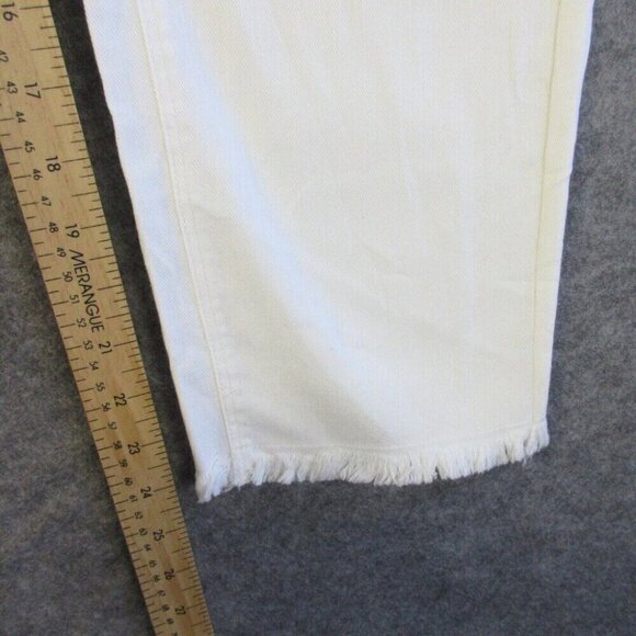 Habitat Womens White Denim Jeans 14 Stretch Slim Leg Casual Fray Classic 380 - Picture 10 of 15